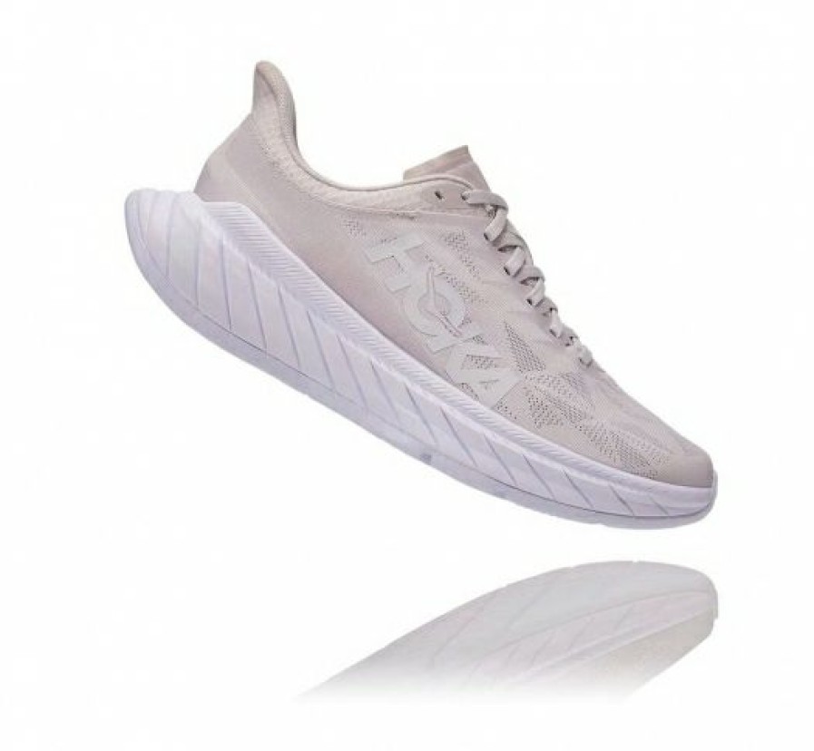 Running Shoes * | Hoka Sale All Gender Carbon X 2 Nimbus Cloud / White