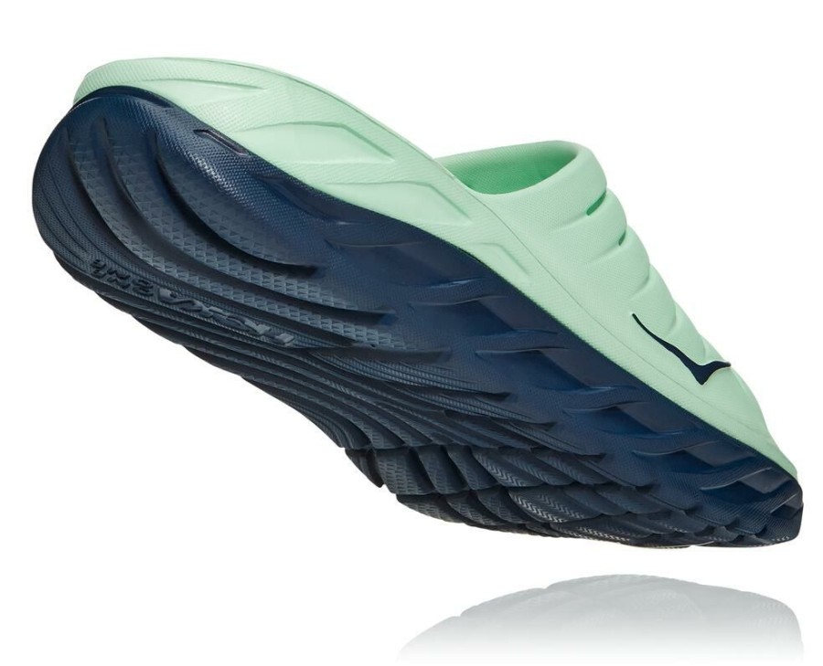 Recovery Shoes * | Hoka Sale Men'S Ora Recovery Slide 2 Green Ash / Outer Space