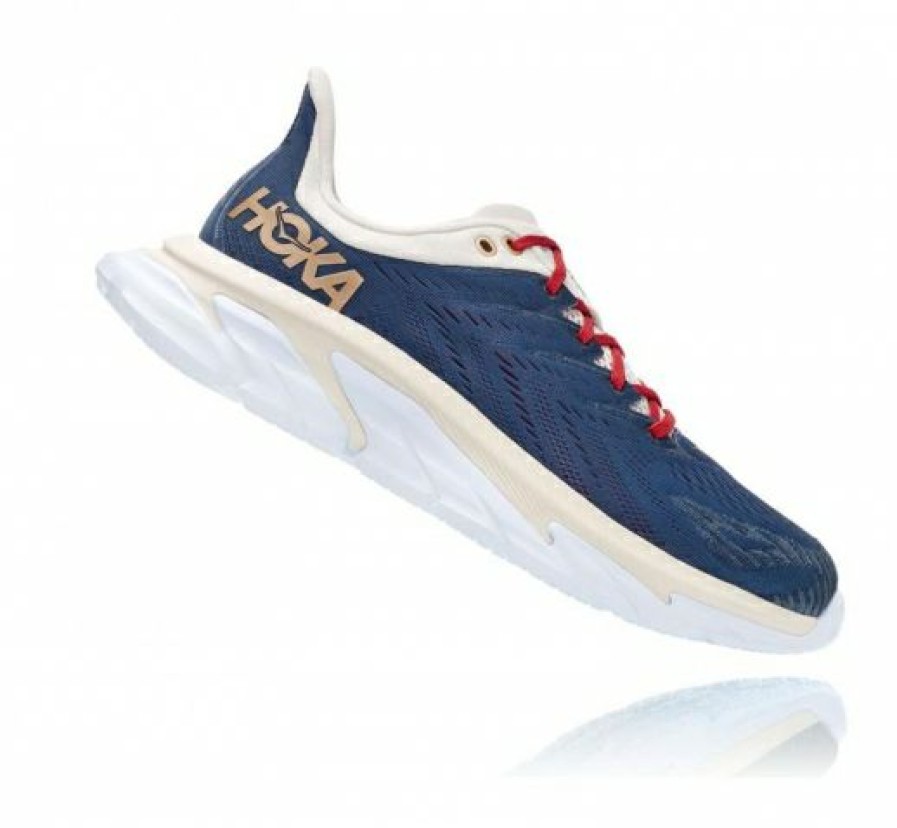 Running Shoes * | Hoka Online Women'S Clifton Edge Vintage Indigo / Tofu