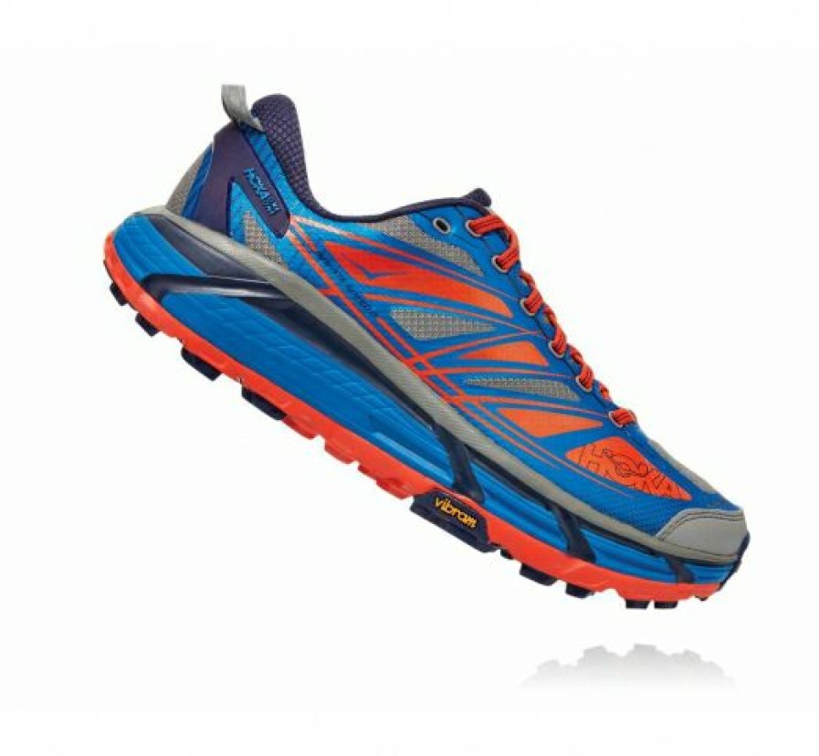 Running Shoes * | Hoka Limited Edition Men'S Mafate Speed 2 Imperial Blue / Mandarin Red