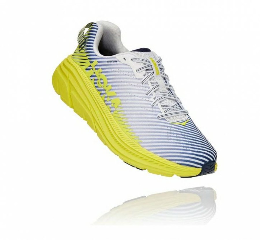 Running Shoes * | Hoka Online Men'S Rincon 2 Blanc De Blanc / Citrus