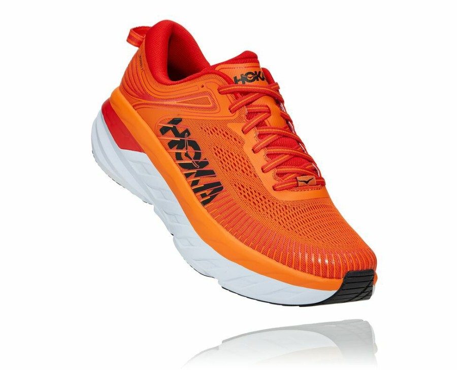 Men'S Shoes * | Limited Edition Hoka Men'S Bondi 7 Running Shoes Orange/Red My-9415034