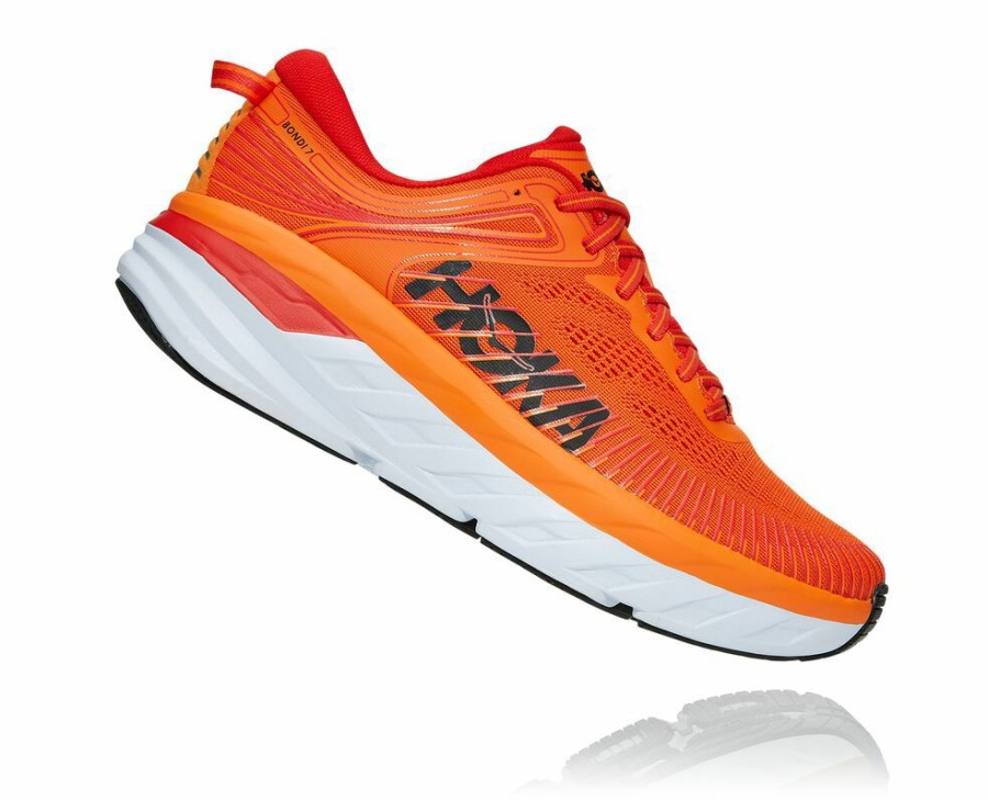 Men'S Shoes * | Limited Edition Hoka Men'S Bondi 7 Running Shoes Orange/Red My-9415034