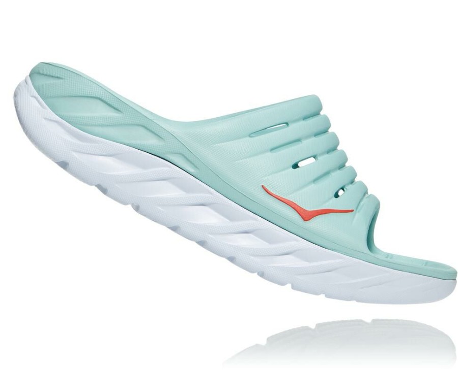 Recovery Shoes * | Hoka Shop Women'S Ora Recovery Slide 2 Eggshell Blue / White