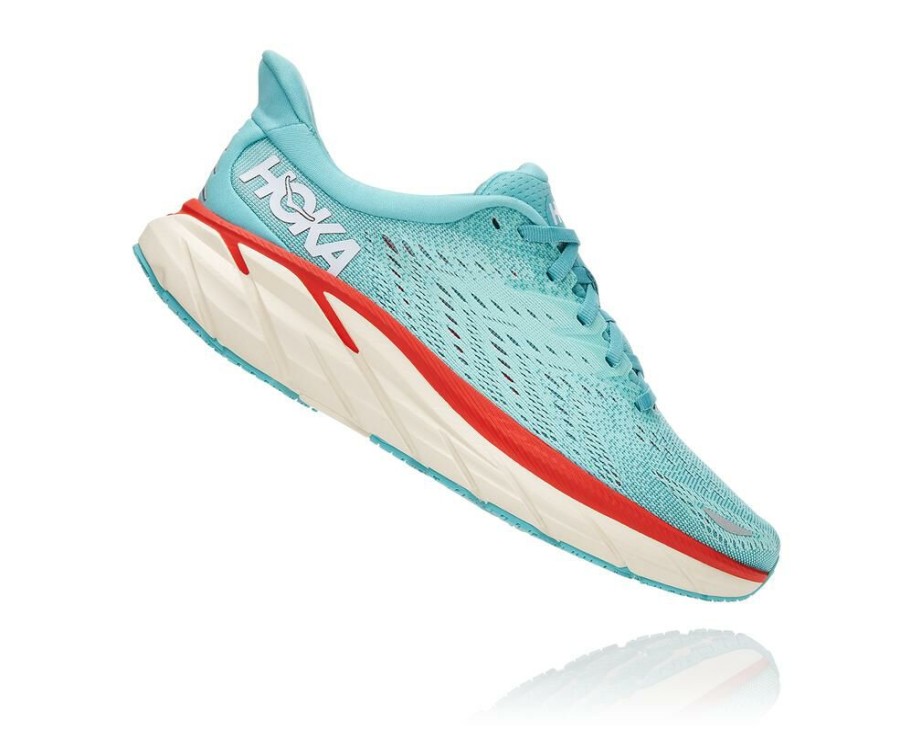 Running Shoes * | Shop Hoka One One Clifton 8 For Women Aquarelle / Eggshell Blue