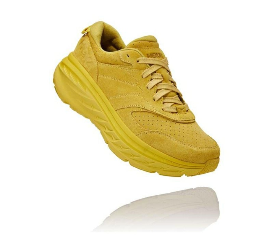 Running Shoes * | Hoka Limited Edition All Gender Bondi L Suede Celery / Lima Bean