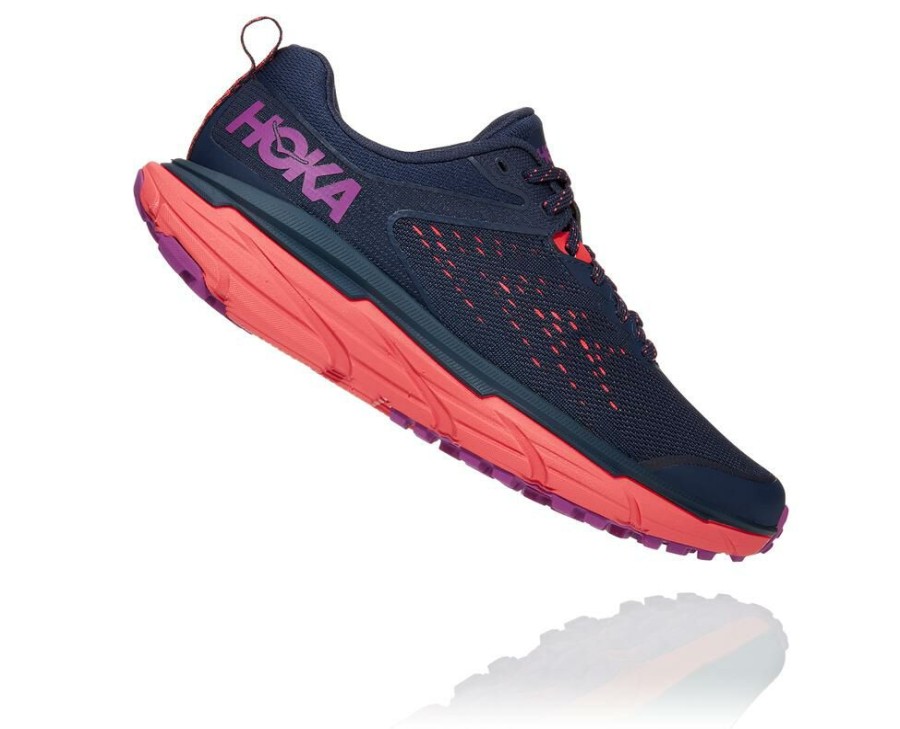 Running Shoes * | Shop Hoka One One Challenger Atr 6 For Men Black Iris / Hot Coral