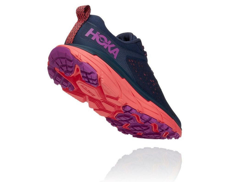 Running Shoes * | Shop Hoka One One Challenger Atr 6 For Men Black Iris / Hot Coral