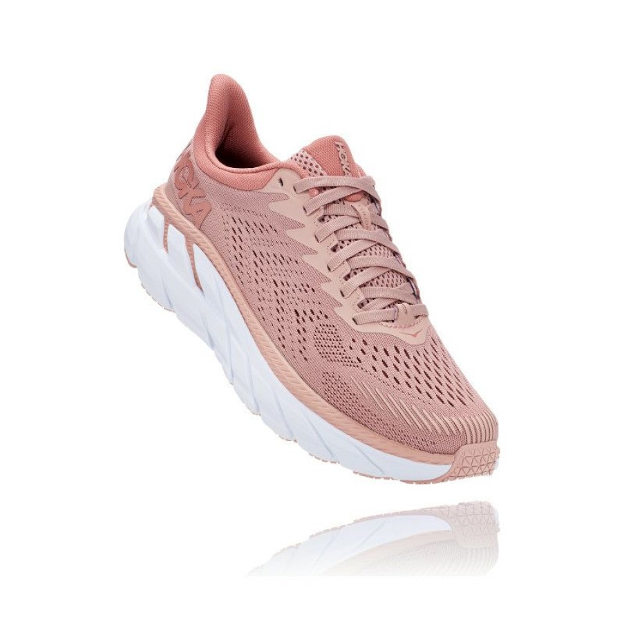 Running Shoes * | Limited Edition Running Shoe Hoka One One Clifton 7 (Misty Rose/Cameo Brown) Woman