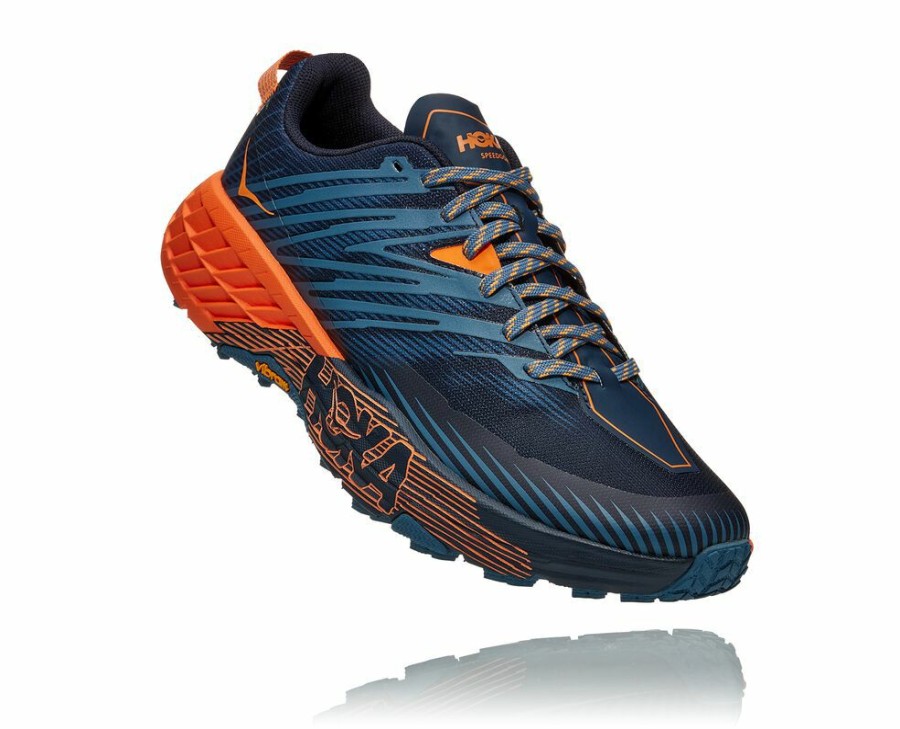 Men'S Shoes * | Limited Edition Hoka Men'S Speedgoat 4 Sneakers Blue/Orange My-9732104