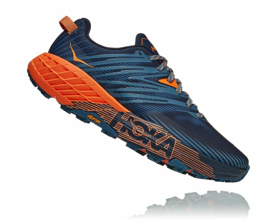 Men'S Shoes * | Limited Edition Hoka Men'S Speedgoat 4 Sneakers Blue/Orange My-9732104