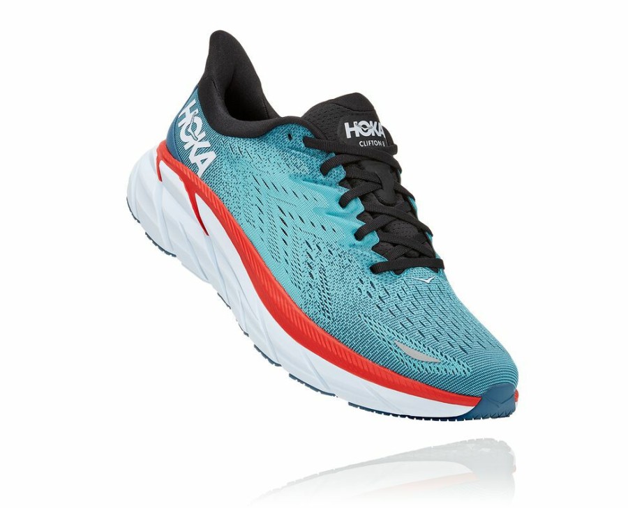 Men'S Shoes * | Shop Hoka Men'S Clifton 8 Orthopedic Shoes Turquoise/Light Turquoise My-5568493