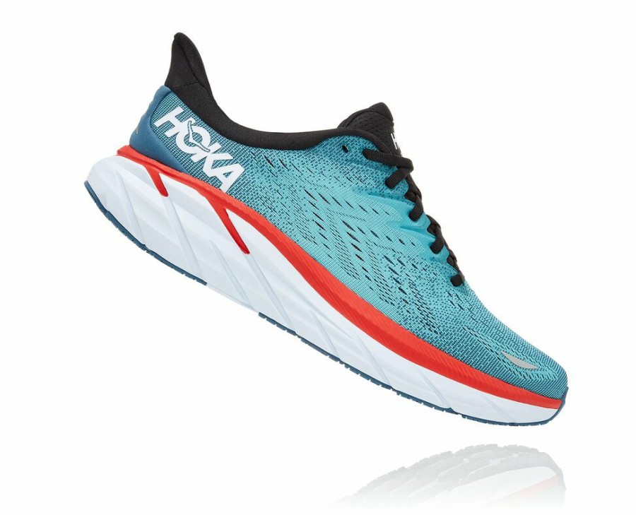 Men'S Shoes * | Shop Hoka Men'S Clifton 8 Orthopedic Shoes Turquoise/Light Turquoise My-5568493