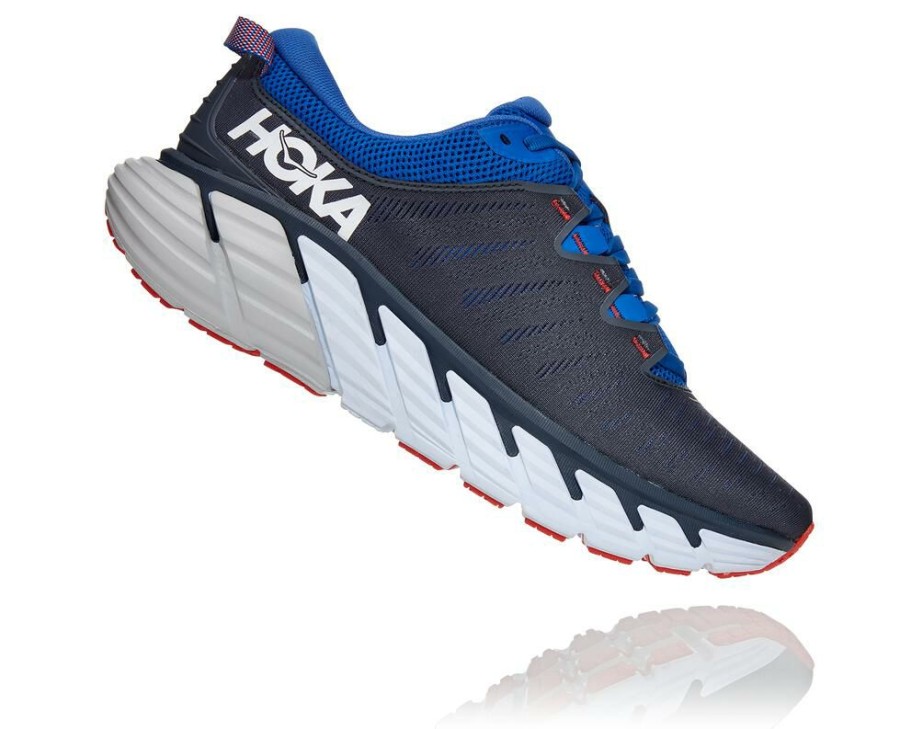 Running Shoes * | Hoka Online Gaviota 3 Road Running Shoe Black Iris / Turkish Sea