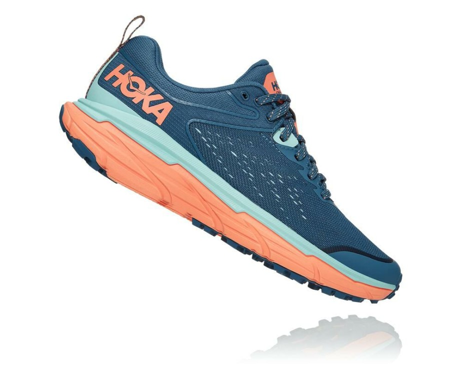 Running Shoes * | Limited Edition Hoka One One Challenger Atr 6 For Men Real Teal / Cantaloupe