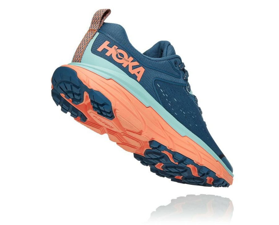 Running Shoes * | Limited Edition Hoka One One Challenger Atr 6 For Men Real Teal / Cantaloupe