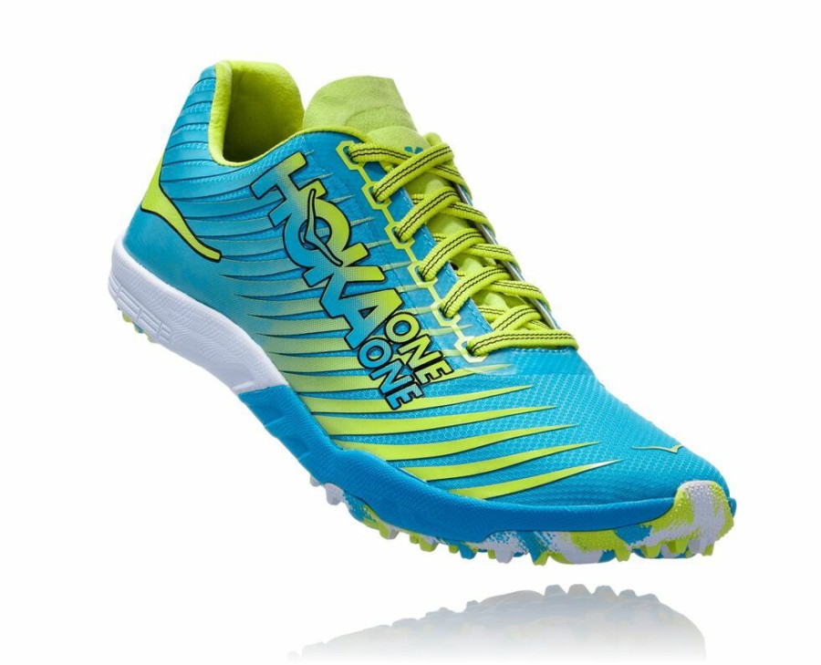 Men'S Shoes * | Shop Hoka Men'S Evo Xc Spikes Blue/Yellow My-0751946