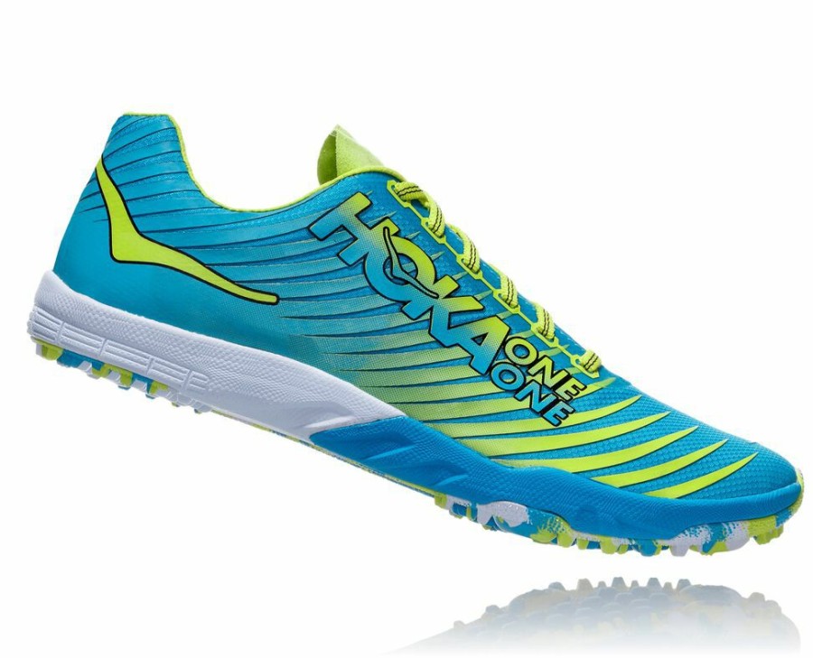 Men'S Shoes * | Shop Hoka Men'S Evo Xc Spikes Blue/Yellow My-0751946