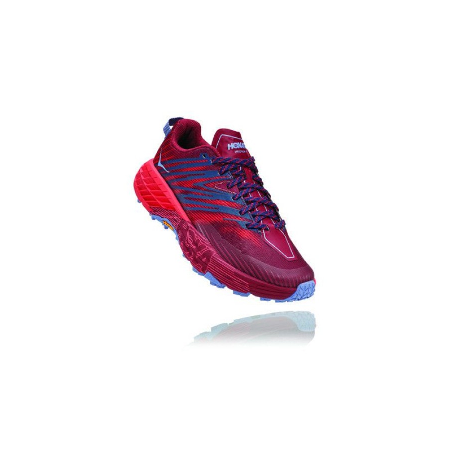 Running Shoes * | Limited Edition Trail Shoe Hoka One One Speedgoat 4 (Cordovan/High Risk Red) Woman