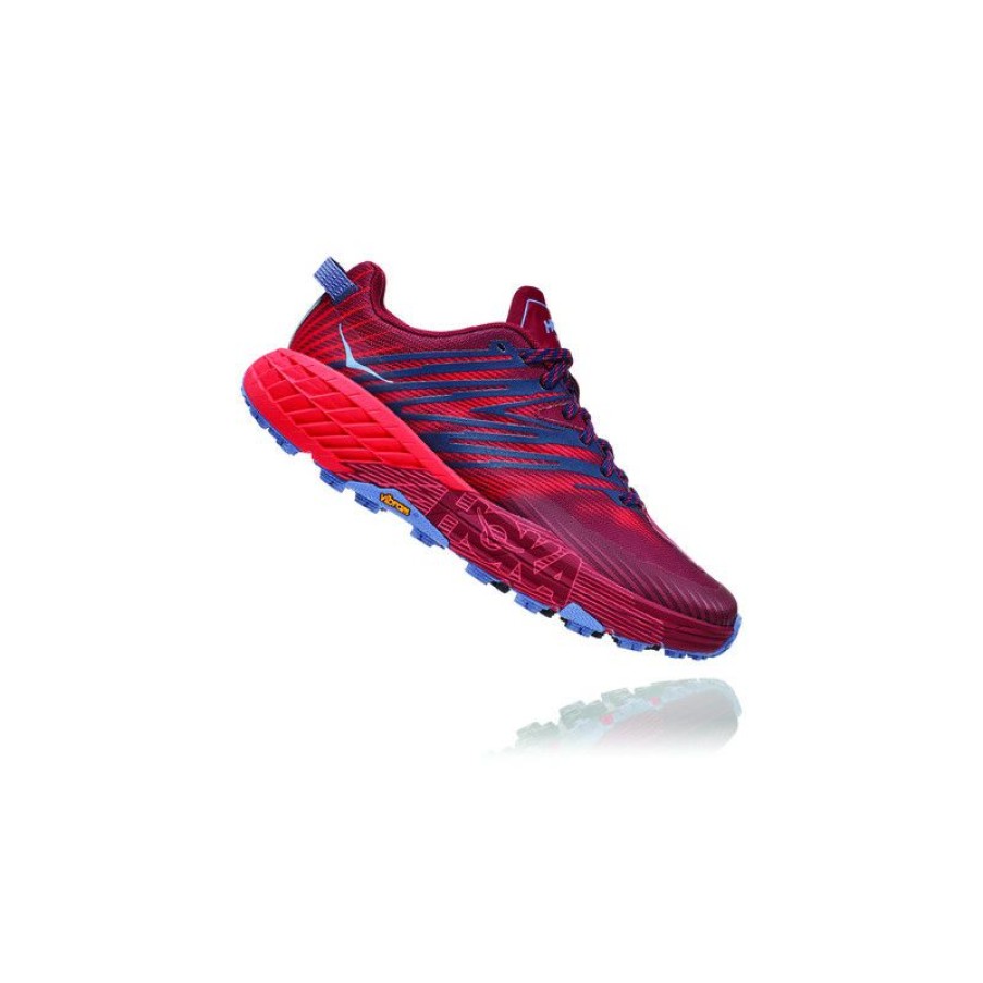 Running Shoes * | Limited Edition Trail Shoe Hoka One One Speedgoat 4 (Cordovan/High Risk Red) Woman