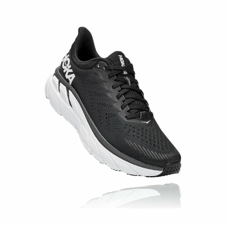 Running Shoes * | Shop Running Shoe Hoka One One Clifton 7 (Black / White) Man