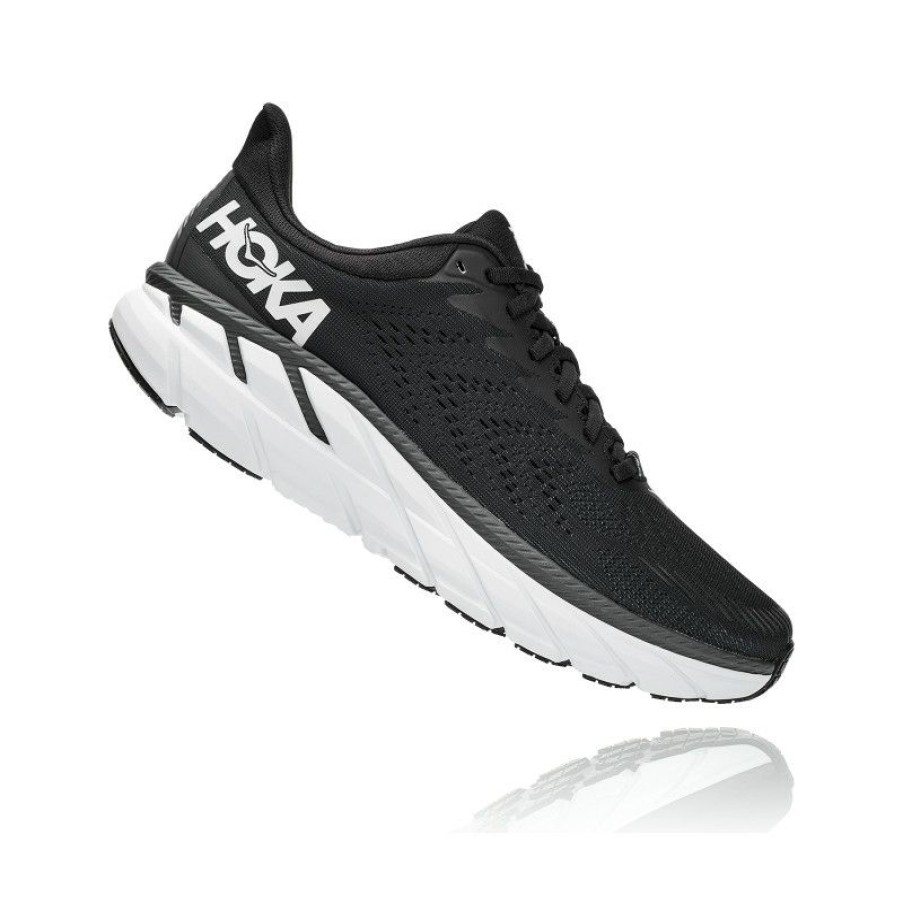 Running Shoes * | Shop Running Shoe Hoka One One Clifton 7 (Black / White) Man