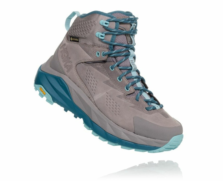 Women'S Shoes * | Sale Hoka Women'S Kaha Gore-Tex Hiking Boots Grey/Light Turquoise My-1426397