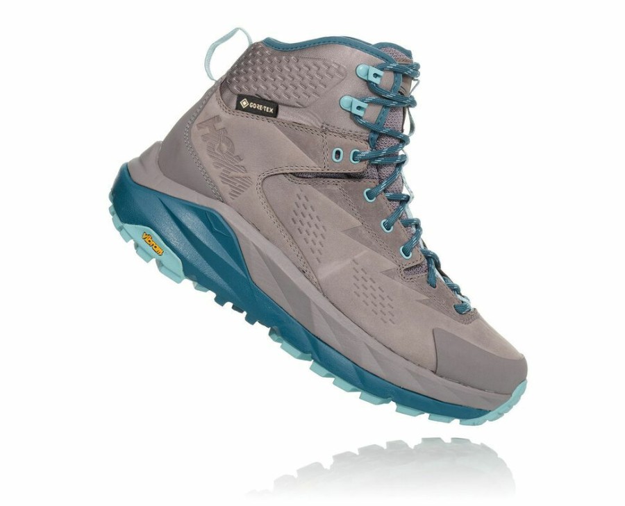 Women'S Shoes * | Sale Hoka Women'S Kaha Gore-Tex Hiking Boots Grey/Light Turquoise My-1426397