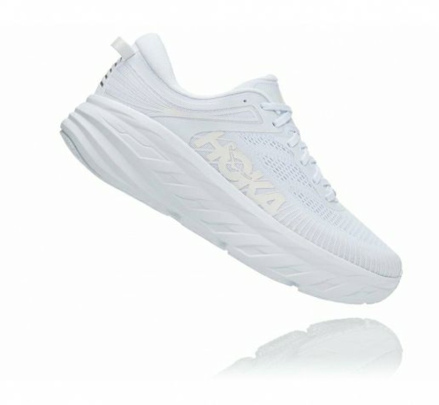 Running Shoes * | Hoka Online Men'S Bondi 7 White / White