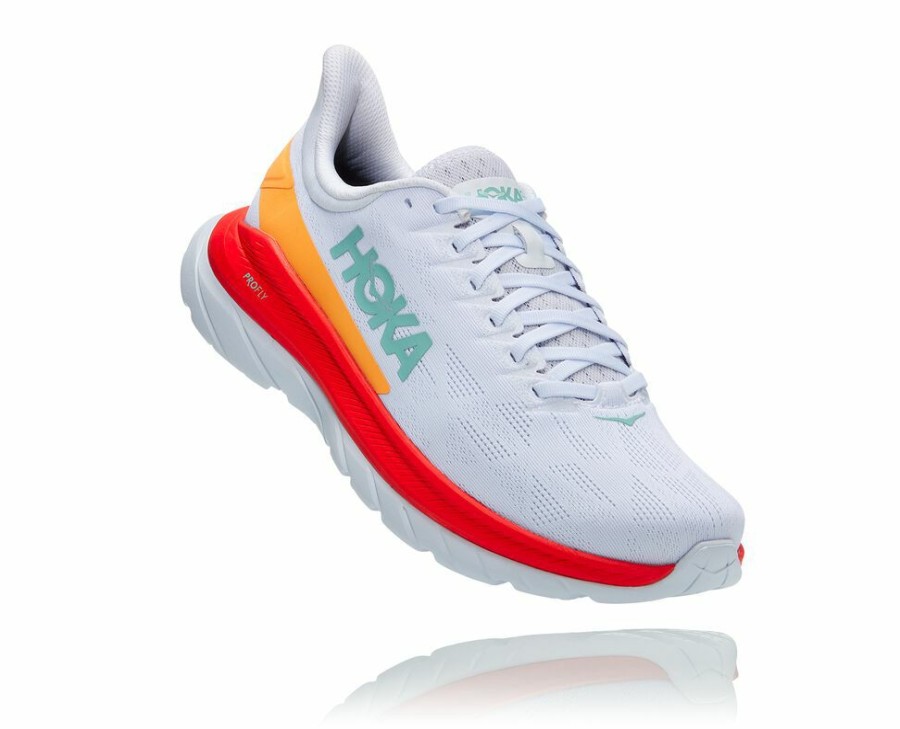 Men'S Shoes * | Sale Hoka Men'S Mach 4 Running Shoes White/Red My-4427812