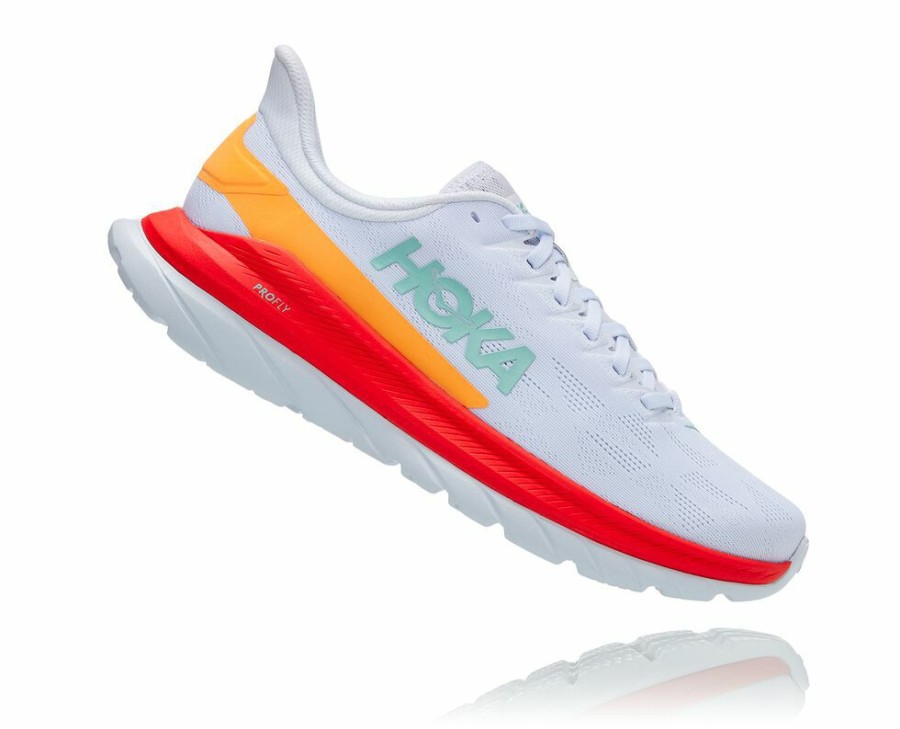 Men'S Shoes * | Sale Hoka Men'S Mach 4 Running Shoes White/Red My-4427812