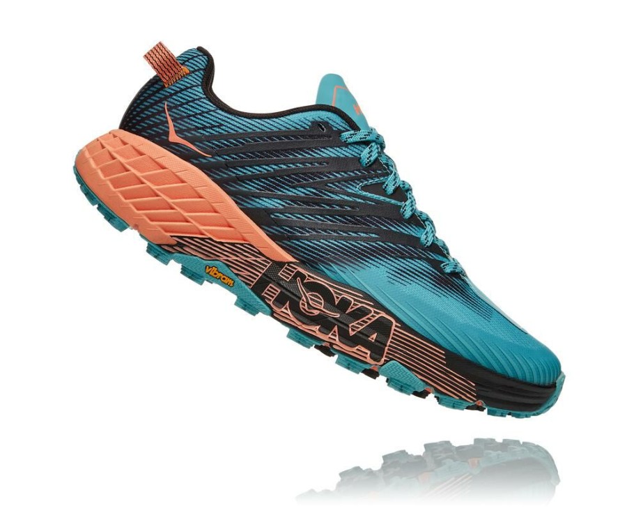 Running Shoes * | Limited Edition Hoka One One Speedgoat 4 For Women Aquarelle / Cantaloupe