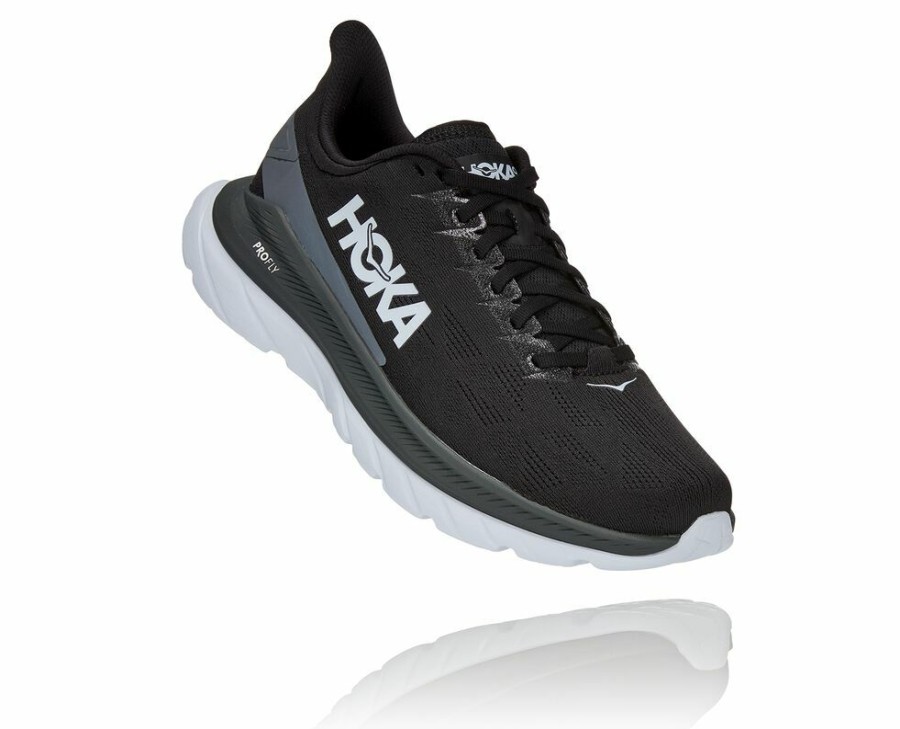 Men'S Shoes * | Online Hoka Men'S Mach 4 Running Shoes Black/Dark Grey My-8723104