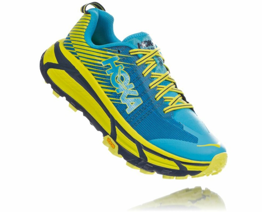 Women'S Shoes * | Sale Hoka Women'S Evo Mafate 2 Trail Running Shoes Blue/Yellow My-9352078