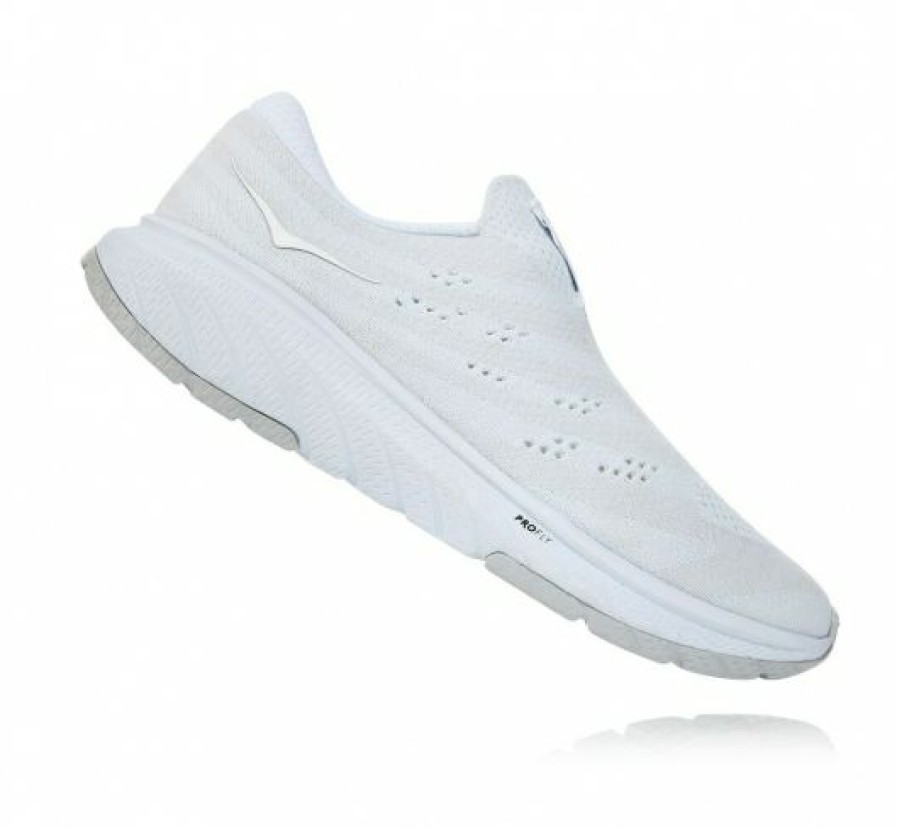 Running Shoes * | Hoka Online Women'S Cavu 3 Slip White / Lunar Rock