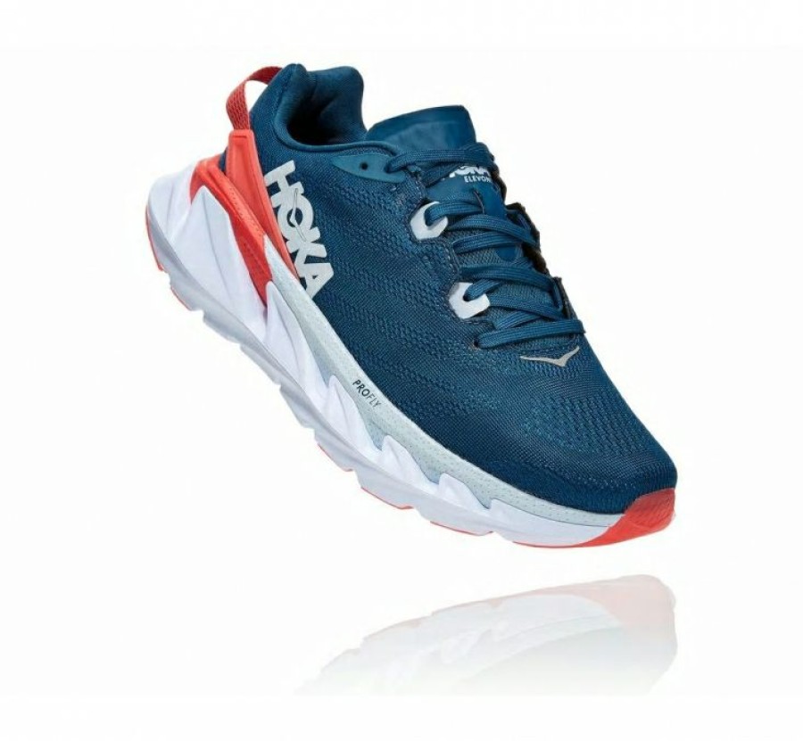 Running Shoes * | Hoka Sale Women'S Elevon 2 Moroccan Blue / Hot Coral