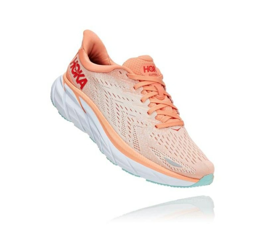 Running Shoes * | Hoka Online Women'S Clifton 8 Cantaloupe / Silver Peony