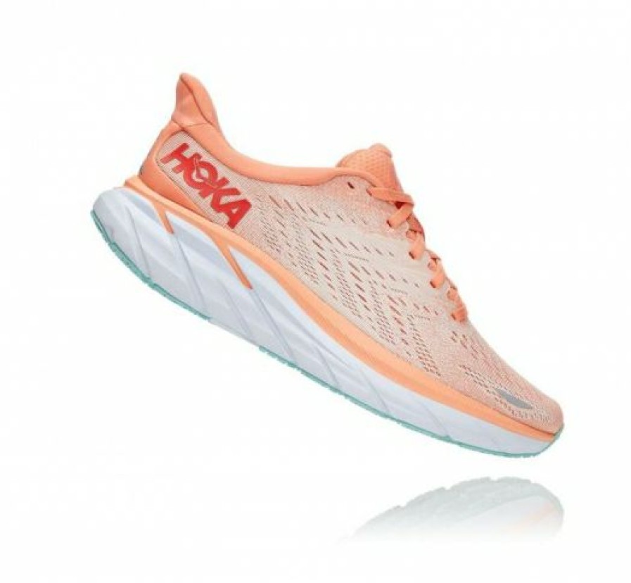 Running Shoes * | Hoka Online Women'S Clifton 8 Cantaloupe / Silver Peony