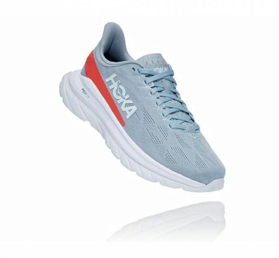 Running Shoes * | Hoka Shop Women'S Mach 4 Blue Fog / Hot Coral