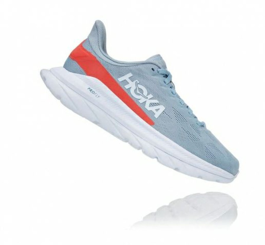 Running Shoes * | Hoka Shop Women'S Mach 4 Blue Fog / Hot Coral