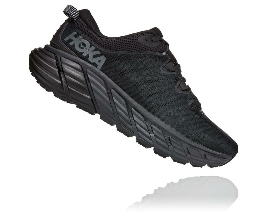 Running Shoes * | Hoka Online Gaviota 3 Road Running Shoe Black / Black