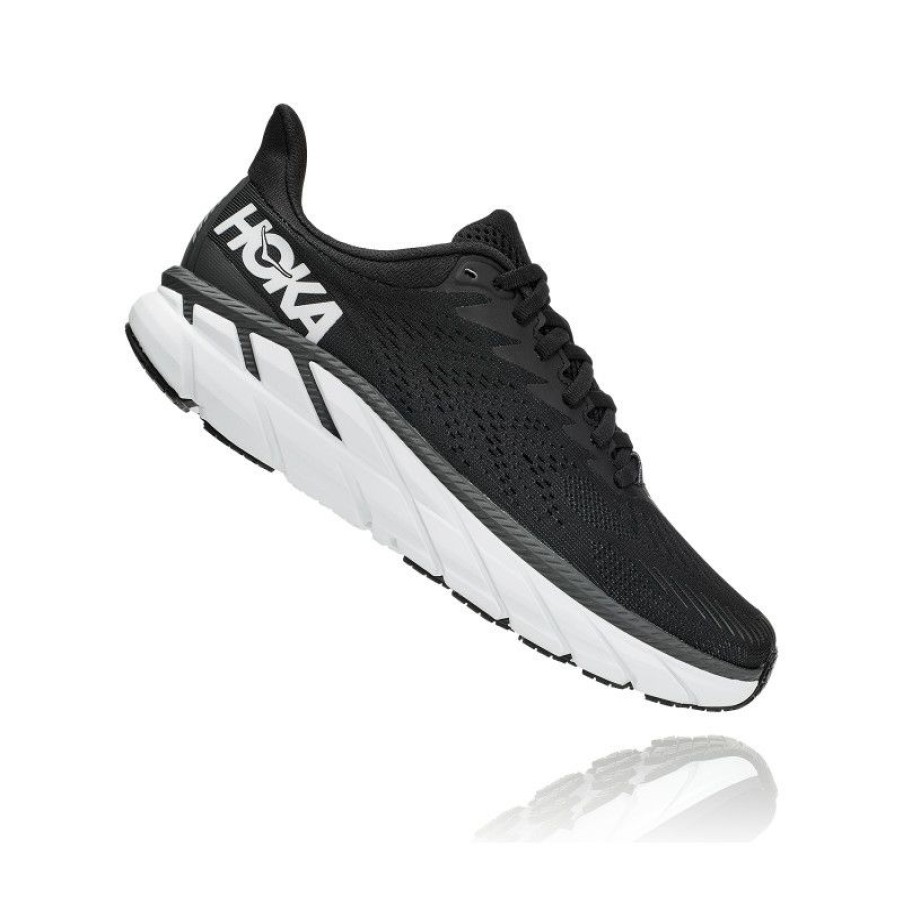 Running Shoes * | Online Hoka One One Clifton 7 (Black/White) Running Shoe Women