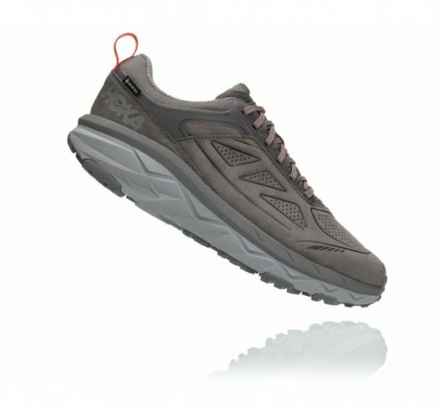 Running Shoes * | Hoka Sale Men'S Challenger Low Gore-Tex Charcoal Gray / Fiesta