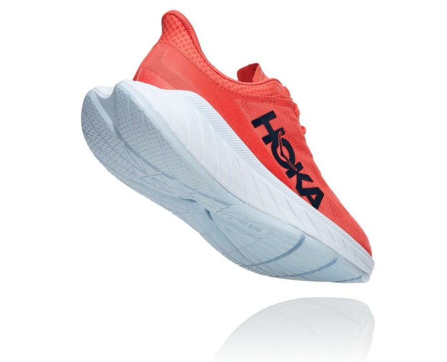 Running Shoes * | Limited Edition Hoka One One Carbon X 2 For Women Hot Coral / Black Iris