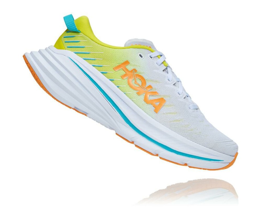 Running Shoes * | Sale Hoka One One Bondi X For Men White / Evening Primrose